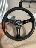 Nardi Steering Wheel 330mm Deep Dish with Red Stitching